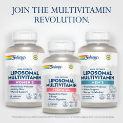 SOLARAY Liposomal Prenatal daily-use routine for prenatal nutrition.