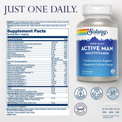 SOLARAY label detail shows D3 and B12 for daily wellness