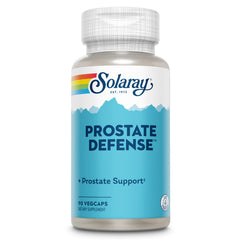 Solaray Prostate Defense bottle front with veg caps for daily use