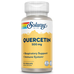SOLARAY Quercetin 500 mg VegCaps bottle highlights high-potency antioxidant support.