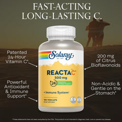 Reacta-C bottle highlights 200 mg citrus bioflavonoids for antioxidant support
