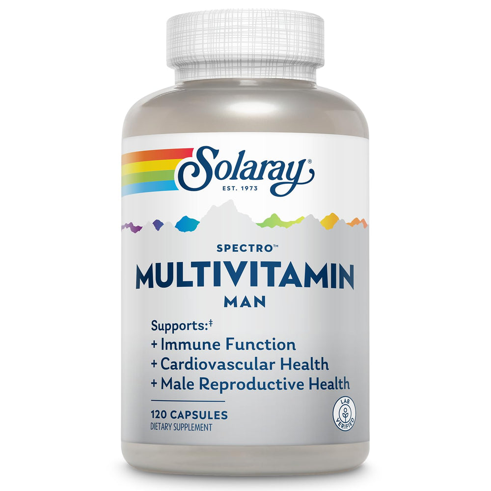 SOLARAY Spectro Men bottle front for convenient daily energy support.