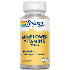 SOLARAY Super Bio E Sunflower softgel pour enables simple on-the-go dosing.