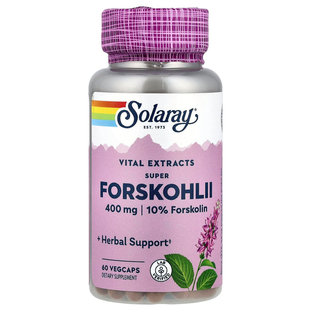 SOLARAY Super Forskohlii extract bottle closeup for daily wellness routine