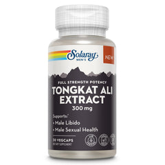 Solaray Tongkat Ali 300mg capsules support energy and vitality for daily activities.