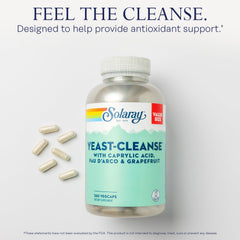 SOLARAY Yeast Cleanse capsules-daily-dosing demonstrates six-capsule routine