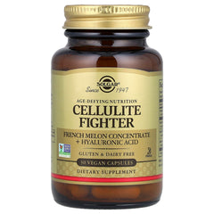 Solgar Cellulite Fighter capsules close-up suggests easy daily intake.