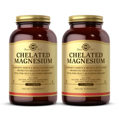 Solgar Chelated Magnesium bottle-front showing the product and high-absorption formula.