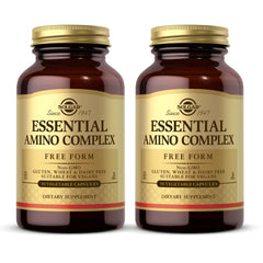 Solgar Essential Amino Complex bottle front, vegan formula for daily protein support.