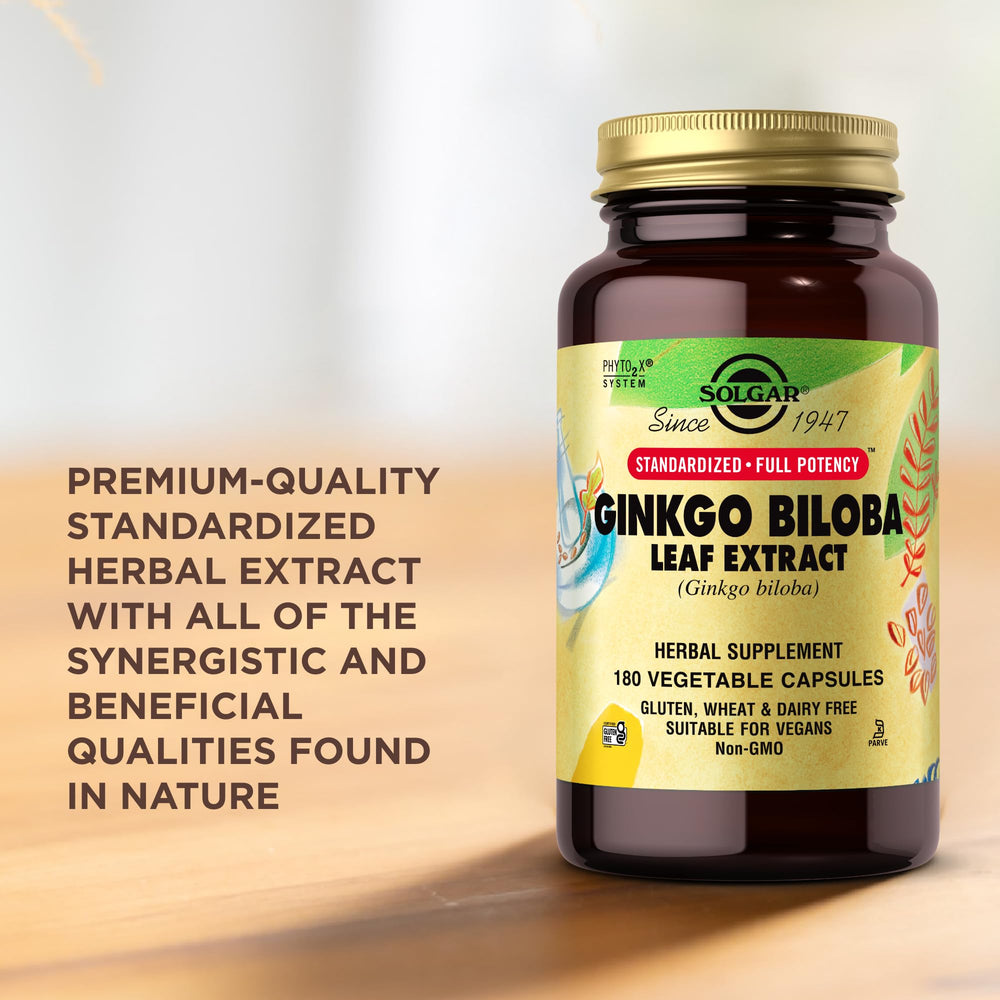 Solgar ingredients panel confirms gluten-free and dairy-free, non-GMO formula.
