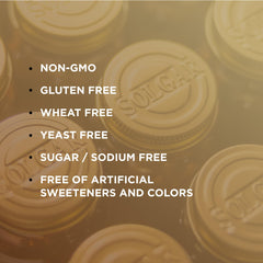 Solgar ingredients panel close-up shows zinc, copper, vitamin C.