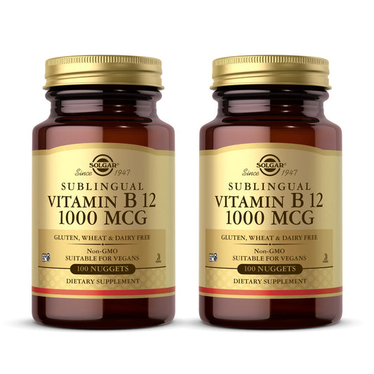Solgar Sublingual B12 bottle with 1000 mcg supports daily energy for vegan lifestyles.