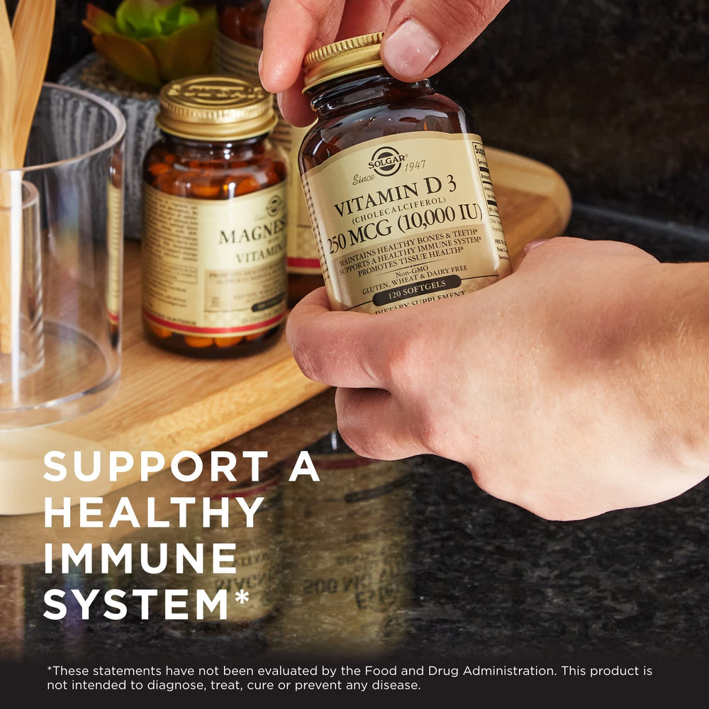 Solgar Vitamin D3 softgels contents showing capsules ready for daily use.