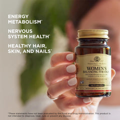 Solgar bottle with labels graphic highlights gluten and dairy free formula.