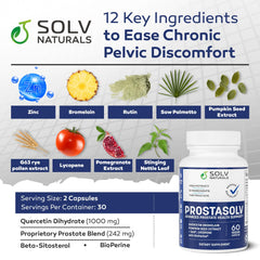 SOLV NATURALS Prostsolv bottle with packaging on clean surface