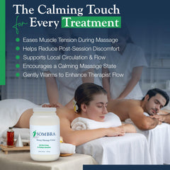 Sombra Hemp Massage Creme being applied to the shoulder for muscle relief