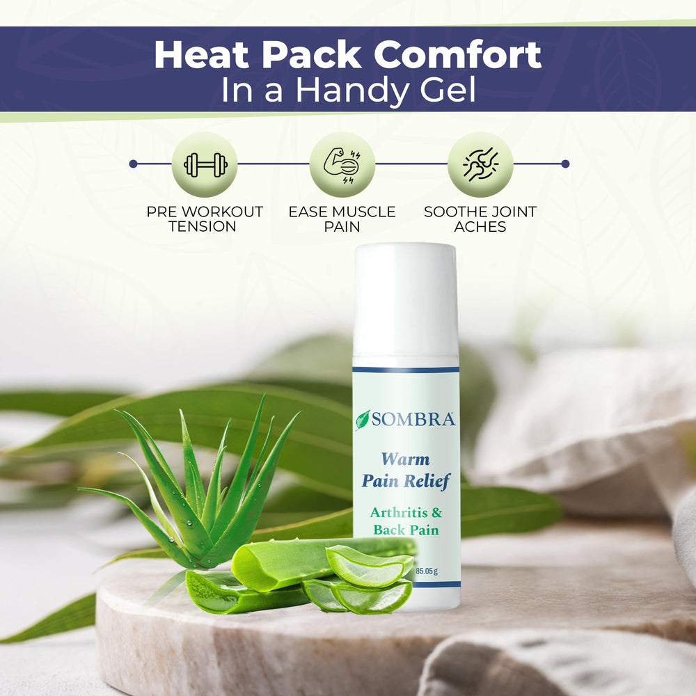 Sombra Warm Pain Relief Gel applied on the arm for targeted warmth during activity