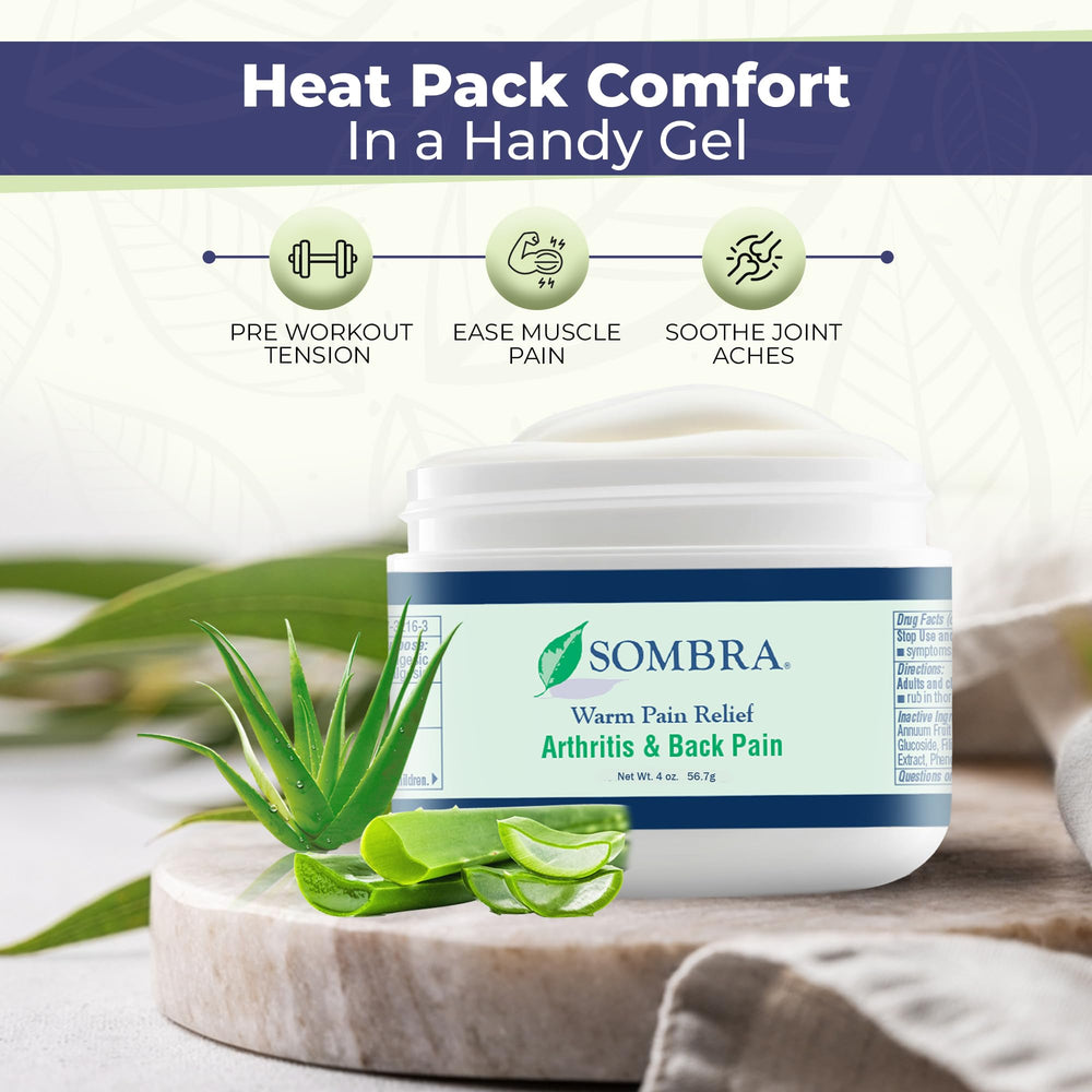 Sombra gel applied on shoulder for targeted comfort.