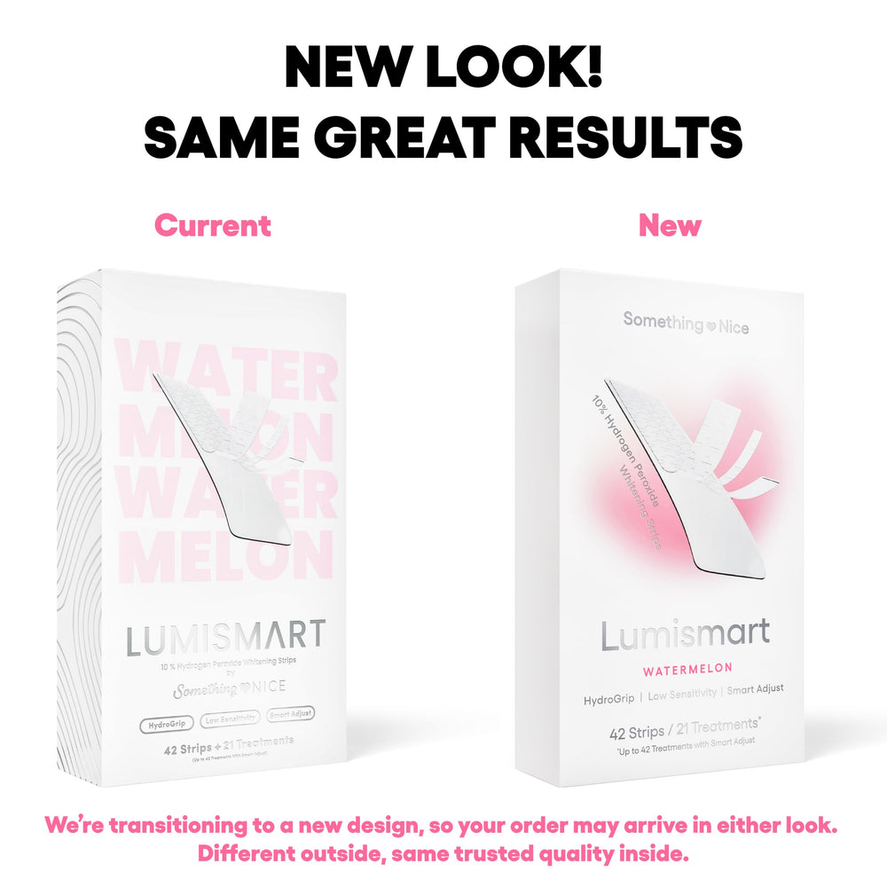 Something Nice Lumismart strips flavor Mint Watermelon conveying pleasant, customizable whitening experience