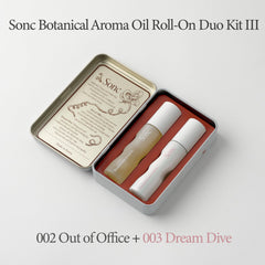 Sonc Dream Dive roll-on bottle close-up for relaxing mood.
