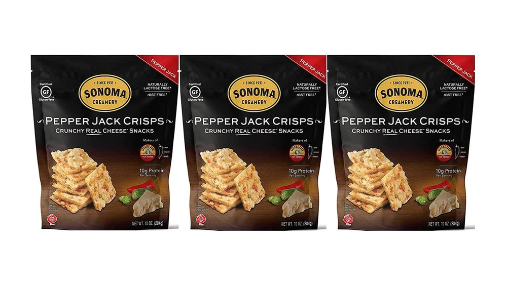 Sonoma Creamery Pepper Jack Crisps pack – gluten-free, high-protein snack
