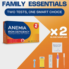 SOOMIO ferritin readout from the iron test kit shows results for iron status.