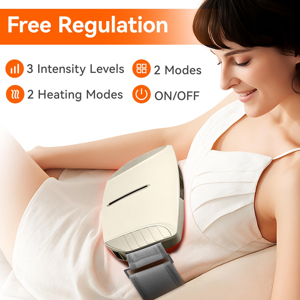 SORELAX heat levels visible to ease abdominal discomfort and promote circulation