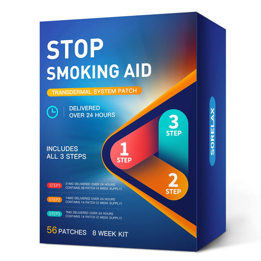 Sorelax Quit Smoking Patches box front with clear branding