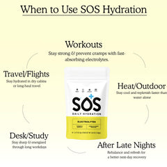 SOS Hydration lemon flavor close-up, zesty aroma.