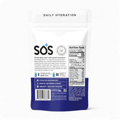 Stirring SOS mixed berry powder in water during a workout break.