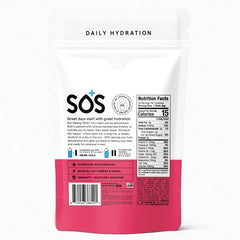 SOS Hydration Watermelon packaging closeup highlighting 24-stick supply.