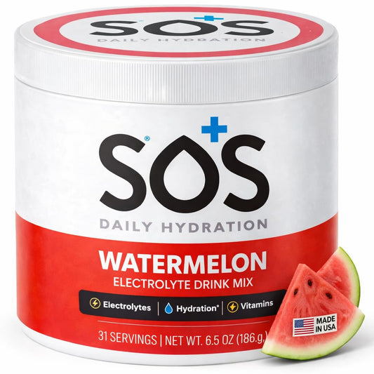 SOS Hydration Watermelon stick packet ready for on-the-go hydration