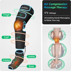 Close-up of calf and foot massage action with Sotion massager