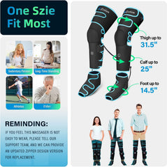 Velcro-adjustable leg wraps on Sotion massager for snug fit