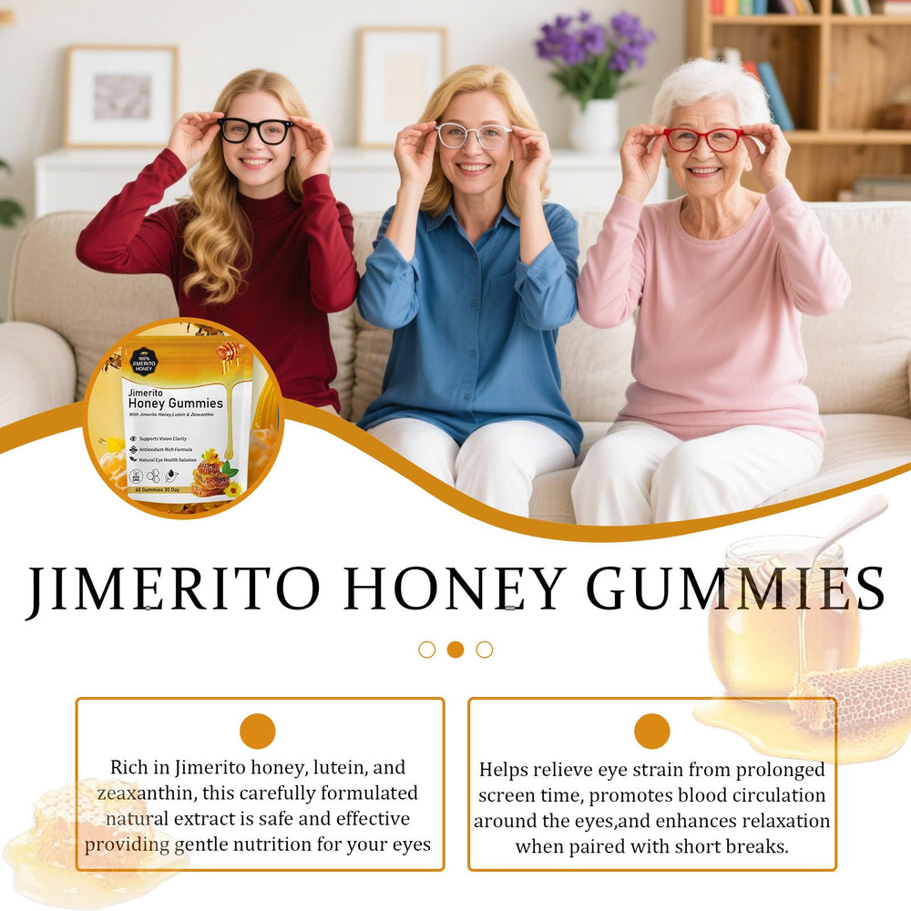 SOULRAZY Jimerito Honey Lutein Gummies ingredient panel highlighting lutein and zeaxanthin