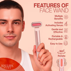 SOULSPA PURE 7-in-1 wand used on jawline for gentle contouring