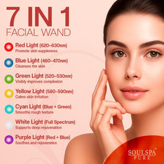 SOULSPA PURE LED red-light wand close-up for soothing skin therapy