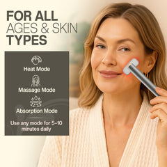Closeup of the silver-tone SOULSPA PURE wand for at-home use.