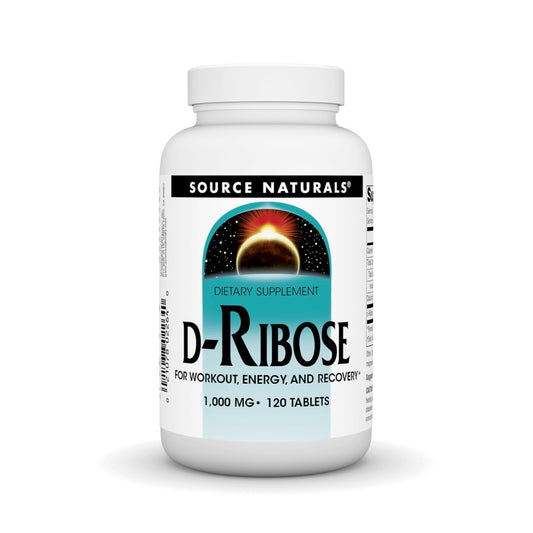Source Naturals D-Ribose bottle front view for workout energy support