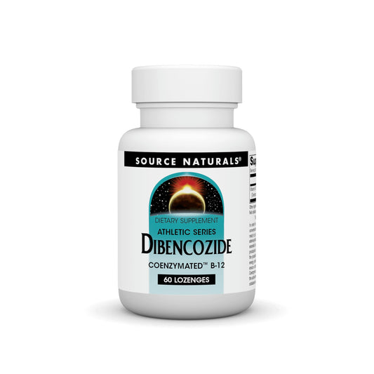 Source Naturals dibencozide lozenge dissolves for quick energy support.
