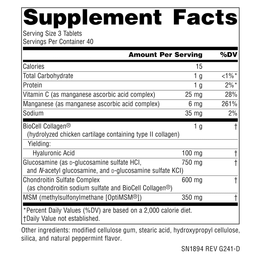 Top view of Source Naturals Hyaluronic Joint Complex bottle