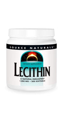 Source Naturals Lecithin 1200 mg softgels bottle supports fat-soluble nutrient absorption.