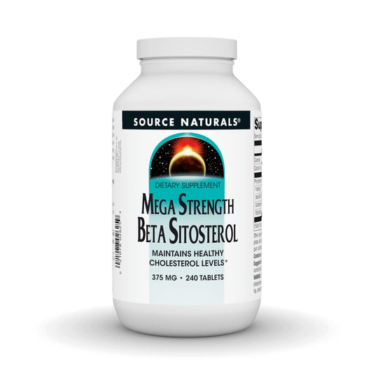 Source Naturals Mega Strength Beta Sitosterol bottle with plant-sourced formula for daily use