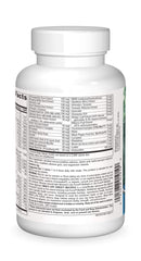 Source Naturals Men's Life Force label close-up highlights 13 essential vitamins and minerals.