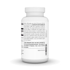 Source Naturals Quercetin with Bromelain capsules being poured for daily use.