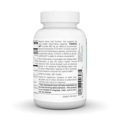 Source Naturals Turmeric 500 bottle label closeup noting BioPerine for absorption