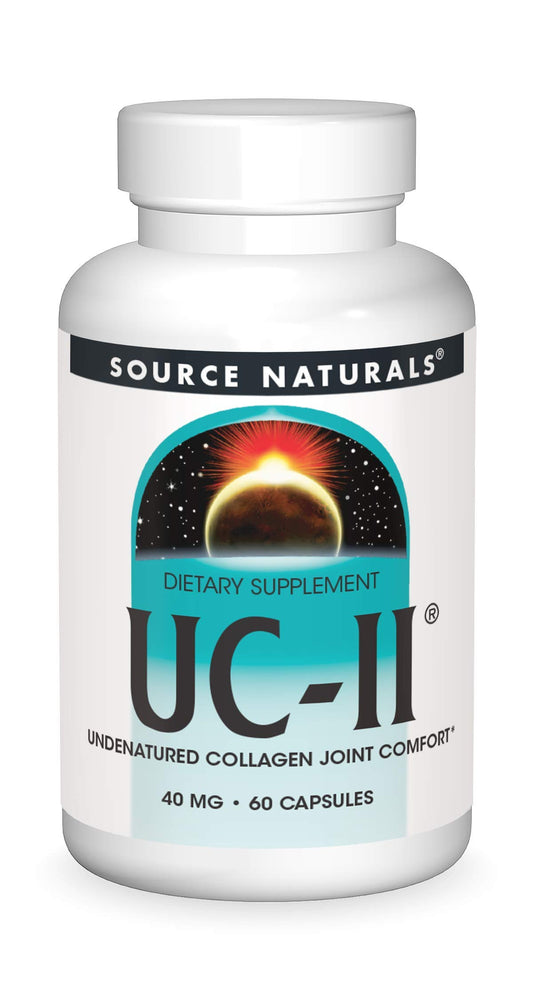 Source Naturals UC-II bottle front showing potential joint comfort support.