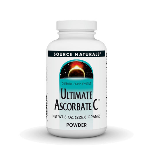 Source Naturals Ultimate Ascorbate C bottle front showing vitamin C blend for daily antioxidant support