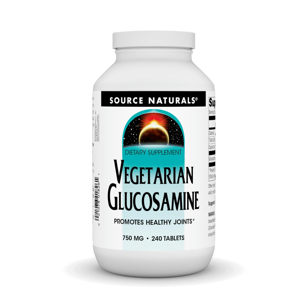 Source Naturals Vegetarian Glucosamine bottle front for potential joint support