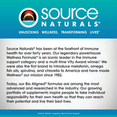 Source Naturals Wellness Formula bottle in natural light evokes vitality.